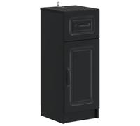 Générique Meuble de Rangement de Salle de Bain Utrecht Noir Design Mince | Porte réversible,charnière 90°,poignées en D métal,bois d'ingénierie,résistant à l'humidité,fixation murale incluse