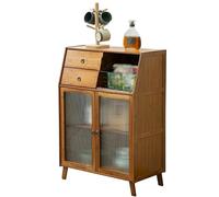 Générique Meuble de Rangement en Bois Multifonctionnel avec Portes en Verre et tiroirs