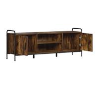 Générique Meuble TV 133 x 33 x 50 cm Chêne Fumé Bois d'Ingénierie | Cadre en acier galvanisé,portes à charnière 90°,fixation murale fournie,bois d'ingénierie,finitions lisses