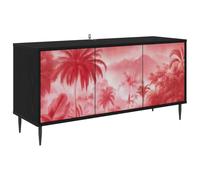 Générique Meuble TV Aachen 102 x 33 x 51 cm Chêne Noir Bois d'Ingénierie | Forme rectangulaire,usage avec fixation murale fournie,espace salon,appareils multimédias,DVD