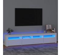 Générique Meuble TV avec lumières LED Blanc 210x35x40 cm, Meubles, Meubles TV, Blanc, (Poids 45.14KG)
