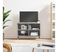 Générique Meuble TV Bois d'Ingénierie 69,5 x 30 x 50 cm Gris | 4 Compartiments de Rangement, Pieds en Fer Robustes, Plateau Stable, Facile à Nettoyer