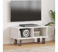 Générique Meuble TV Bois Ingenierie 68,5 x 35 x 35 cm Blanc | Plusieurs compartiments, Gestion des cables, Nettoyage facile, Usage interieur salon