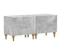 Générique Meuble TV Gris Béton Bois d'ingénierie 98 x 35 x 43 cm | Portes réversibles,charnières pivotantes à 90°,design mince,peu encombrant,fixation murale fournie,chiffon humide