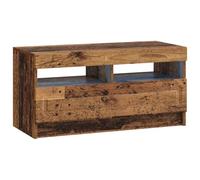 Générique Meuble TV LED Bois Ancien Bois d'Ingénierie Design Slim | Connecteur USB, alimentation CC 5V certifiée requise, vis et chevilles non fournies, fixation murale