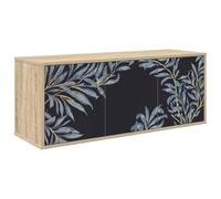 Générique Meuble TV Mural 102 x 33 x 40 cm Chêne Sonoma | Bois d'ingénierie,fixation murale,compartiments spacieux,motif déco,entretien au chiffon sec,style moderne