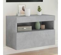 Générique Meuble TV Mural avec lumières LED Gris béton 60x30x40 cm,Meubles, Meubles TV, Gris (Poids 11.76KG)
