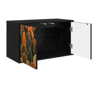 Générique Meuble TV Mural ZAANDAM 69 x 33 x 40 cm Chêne Noir | Bois d'ingénierie durable,design mural,compartiments spacieux,entretien au chiffon sec