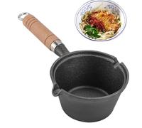 Générique Mini En Fonte - À Œufs Plate Antiadhésive Avec Manche En Bois | Petite À Huile Et Machine À Omelette Aux Boulettes | Pour Table De Cuisson À Induction À Huile D'assaisonnement Chauff