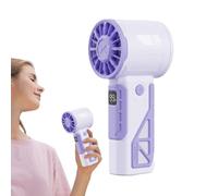 Générique Mini Handheld Fan - Portable High Speed Fan | 4000mAh 100-Speed | ABS handheld fan with 4000mAh battery, 100 speeds and 12m/s airflow. Compact 270g design for travel, camping and outdoor use.