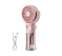 Générique Mini ventilateur brumisateur portable avec cordon (Rose)