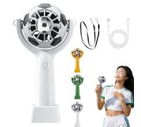 Générique Mini Ventilateur Portable En Forme Ballon De Foot, Nouveau modèle 2026 Ventilateur Usb Rechargeable Silencieux, Avec Cordon De Voyage Léger - Idéal Pour Les Jeux En Plein Air (Blanc)