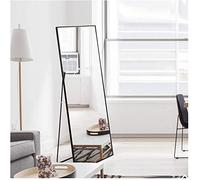 Générique Miroir Pleine Longueur 150x40 cm, Miroir sur Pied à Cadre Simple, Grand Miroir Mural HD avec Crochet, reflet en Verre HD Transparent, incassable et léger (Noir,150x40cm)