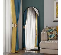 Générique Miroir sur Pied,1620x530 mm,Grand Miroir de Sol Mural à Suspendre en Verre trempé avec Support, Cadre en Alliage d'aluminium, Miroir de Dressing Complet pour Salon, Chambre, Noir