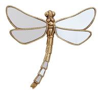 Générique Miroirs muraux libellules dorée - fait main, résine, décor mural en verre d'insectes, parfait pour les maisons à thème victorien et européen (Libellule à queue recourbée,Petit)