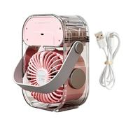 Générique Mist Fan, 3 Speed Rechargeable Small Quiet Portable Cooling Fan With Handle, Personal Air Misting Device For Home Office School Dorm Outdoor Travel Summer Camping Hiking Fishing Beach Use