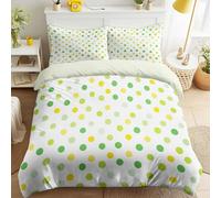 Générique Modern Minimalist Microfiber Duvet Cover Set Bright Cheerful Vibrant Fresh Playful Polka Dots Print Bedding Set with 2 Pillowcases, Reversible Design King Size 90" x 87" for Kids and Adults