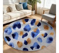 Générique Moderne Léopard Tapis Salon 60cm Rond Lavable en Machine | Motif Léopard Coups Pinceau Descente de Lit Carpets, AntidéRapant, Chambre Mangerdes Carpet, Doux Poil Ras