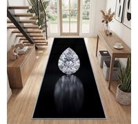 Générique Moderne Minimaliste Tapis de Couloir 60 x 180 cm Antidérapant | Tapis de Passage Cuisine Gouttes D'Eau Losanges Cristaux Long Lavable pour Salon l'entrée Chambre Buanderie Salon Chambre