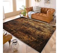 Générique Moderne Poil Court Antidérapant Tapis Exterieur Salon Cuisine 120x180 cm RéTro MéTallique Texturé Punk Tapis Doux Lavable pour Chambre Brun, Couloir Décoration, Résistant aux Taches
