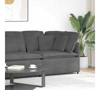 Générique Module d'angle pour canapé Gris foncé 100 cm | Velours côtelé, assise textilène, structure métallique, modulable, confort durable
