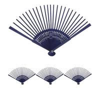 Générique Monture Éventail Bois Japonerie 4pcs pour Bricolage Facile, Accessoire Ventilateur Déco Japonaise, Cadre Bleu pour Décoration Maison et Loisirs Créatifs