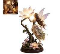 Générique Moonflower Fairy Accent Lamp,Twisted Vine Mushroom Forest Night Light,Glittering Butterfly Wings Vintage Cottagecore Statue Lights,for Bedside Bedroom Desk Mantel Decor Gift