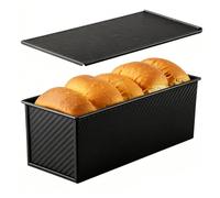Générique Moule à avec Couvercle - Distribution Chaleur Uniforme Acier Ondulé | Caissette à Cake | Antiadhésif Démoulage Facile Boîtes Sandwich Maison Cuisson pour Cuisine Familiale Boulangeri