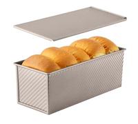 Générique Moule à avec Couvercle - Distribution Chaleur Uniforme Acier Ondulé | Caissette à Cake | Antiadhésif Démoulage Facile Boîtes Sandwich Maison Cuisson pour Cuisine Familiale Boulangeri