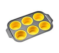 Générique Moule À Cupcakes En Silicone - Moules À Muffins Réutilisables 6 Cavités | Forme à Donuts de Cuisson,petit-déjeuner, cuisson, four, air fryer,