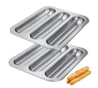 Générique Moule à français, moule à baguette perforé, de cuisson antiadhésive pour petits à hot-dog, plateau de cuisson pour mini-baguettes et sandwichs pour petits à hot-dog, pour four