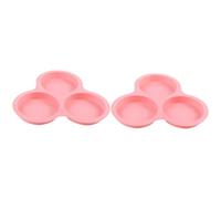Générique Moule à Gâteau en Silicone 2pcs pour Friteuse à Air Chaud, Forme Cylindrique 3 Cavités, Résistant la Déformation Fissures, pour Cuisson Œufs et Muffins