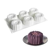 Générique Moule À Mousse Charlotte À 6 Cavités, Moules En Silicone Pour Mousse, Démoulage Facile, Idéal Pour Pudding, Crème Glacée, Bonbons, Gâteaux Et Chocolats