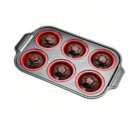 Générique Moule à muffins en silicone,Plateau 6 empreintes | Moule En Silicone Anti-Adhésif À Cupcakes,Pour Biscuits Cheesecake Aliments Chocolat Desserts Cuisine Four