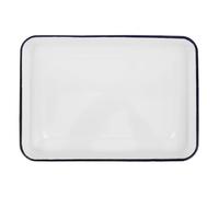 Générique Moule à Pâtisserie Émail Rectangulaire Blanc pour Four Polyvalent Cuisson Stockage Aliments et Fruits Grande Capacité Résistant Chaleur Service et Présentation Élégante