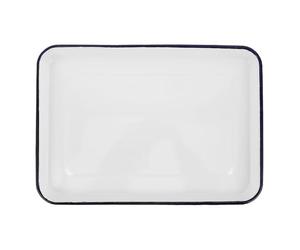 Générique Moule à Pâtisserie Émail Rectangulaire Blanc pour Four Polyvalent Cuisson Stockage Aliments et Fruits Grande Capacité Résistant Chaleur Service et Présentation Élégante
