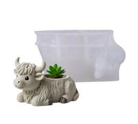 Générique Moule Silicone Vache Highland | Décor Printanier Ferme Vache Moule - Forme 3D Allongée Mignon Jardin Halloween Pelouse École Cour Noël