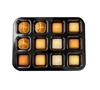 Générique Moules à gâteau cuisson Antiadhésive Thermorésistante De Qualité | Moule À Et Gâteaux Pour Muffin Cookie Chocolat Dessert Four Frigo Maison Cuisine 12 carrés