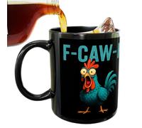 Générique Mug Café F-Caw-F - Tasse Coq Humour 350ml En Céramique | Vaisselle Ferme Originale Café Thé Poule Expressive - Cadeau Adultes Amis Collègues Cuisine Bureau Maison