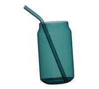 Générique Mug En Verre, Tasse, Verre à Jus, Bouteille En Verre Réutilisable, Gourde En Verre, Matériau Borosilicate, Paille Incluse, Idéal pour La Maison, Vert