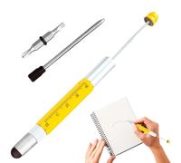 Générique Multi Tool Pen - Metal Screwdriver Ruler Ballpoint Creative Beaded | Built-in Spirit Level & For DIY Office | Multi Purpose Pocket Gadget For Engineers Architects, Professional Durable D