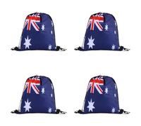 Générique Multipacks de 4 Sacs Robustes à Motifs de Drapeau, Australia | Sacs en polyester Décorés de drapeaux de pays de Football, Parfaits pour les fêtes et un usage quotidien, Pochettes