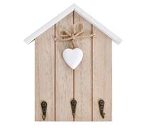 Générique mural Organisateur en bois en forme de maison avec 3 crochets | Support Mural Pour Clés À Fixer Au Mur pour la maison, l'entrée, le porche, le couloir, la buanderie et un garage