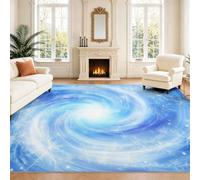 Générique Mystique Sci-FI Salon Chambre Tapis Enfants Tapis Spirale Flocon de Neige Bleu Blanc Effet Lumineux Imprimé Doux Flanelle 50 x 80 cm - Doux Au Toucher Facile À Nettoyer