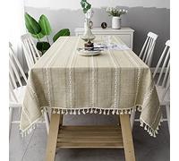 Générique Nappe 120x240 cm Nappe en Lin de Coton Nappe rectangulaire Nappe en Coton épais Nappe en Lin Anti-poussière pour Table de fête Nappe de Cuisine