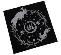 Générique Nappe Astrologique en Flanelle Noire Légère et Portable pour Jeux de Tarot, Tapis de Divination pour Soirées et Amateurs de Tarot Mystique