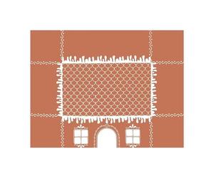 Générique Nappe de Noël en Forme de Maison en d'épices, Nappe rectangulaire Amusante avec fenêtres, Tente de Table de Noël réutilisable pour Cuisine, Salle à Manger et décorations de fête