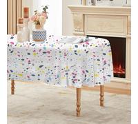 Générique Nappe Ovale Gris 180x240 cm, Moderne Tons Sombres Terrazzo,Nappe Anti Tache Impermeable, pour Mariage, Décoration de Table, Jardin, Fête, Anniversaire, Noël, Conférences, Foires A261