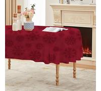Générique Nappe Ovale Rouge 150x300 cm, Motifs Sombres,Nappe Anti Tache Impermeable, pour Mariage, Décoration de Table, Jardin, Fête, Anniversaire, Noël, Conférences, Foires A203