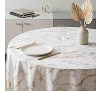 Générique Nappe Ronde 180 cm Albatre Naturel Anti Tache et Infroissable